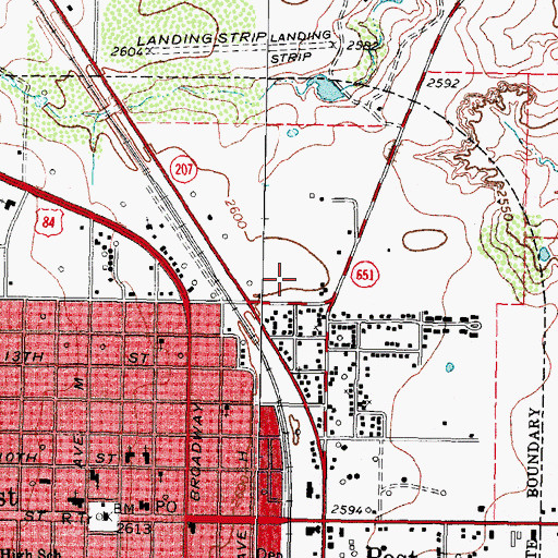 Topographic Map of Garza County Law Enforcement Center, TX