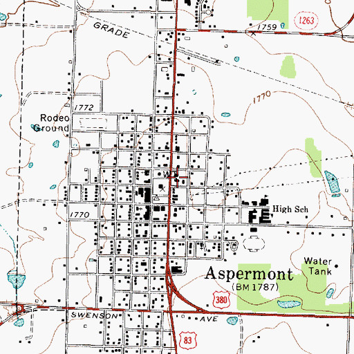 Topographic Map of Stonewall County Jail, TX