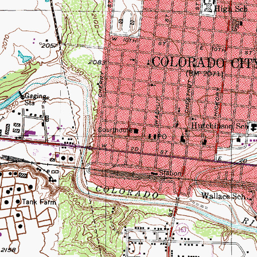 Topographic Map of Mitchell County Jail, TX
