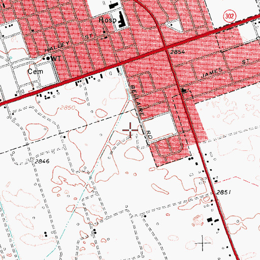 Topographic Map of Winkler County Jail, TX