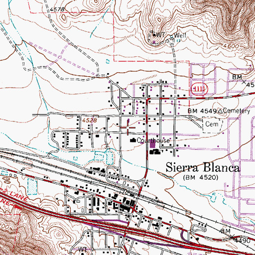 Topographic Map of Hudspeth County Jail, TX