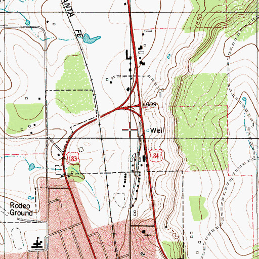 Topographic Map of Mills County Jail, TX