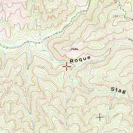 Topographic Map of Stag Canyon, CA