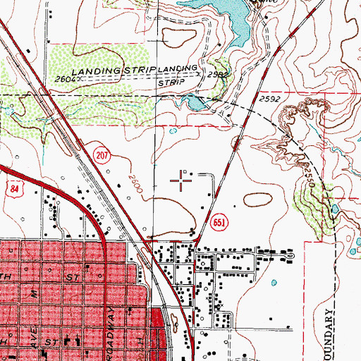 Topographic Map of Giles W Dalby Correctional Facility, TX
