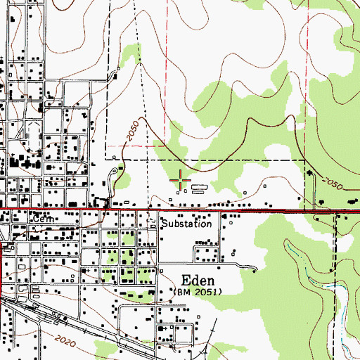 Topographic Map of Correctional Institution Eden, TX