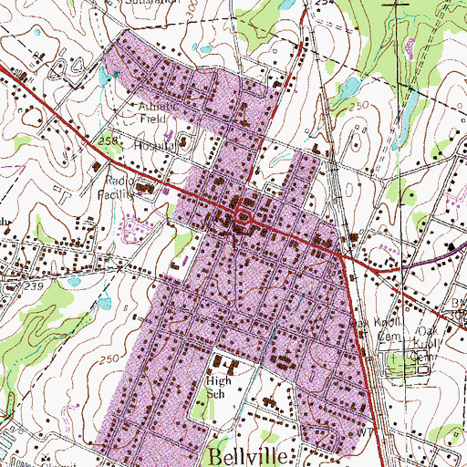 Topographic Map of Austin County Jail, TX