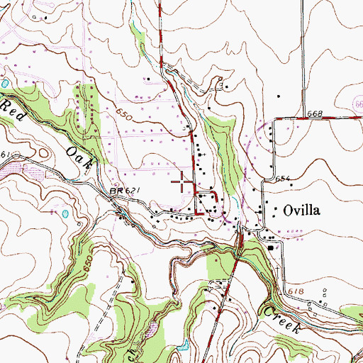 Topographic Map of Ovilla Police Department, TX