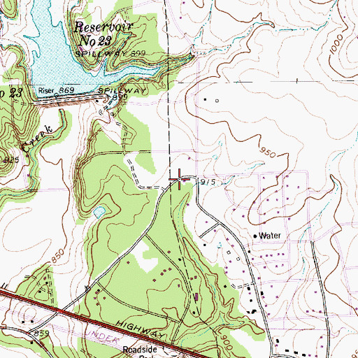 Topographic Map of Willow Park Police Department, TX