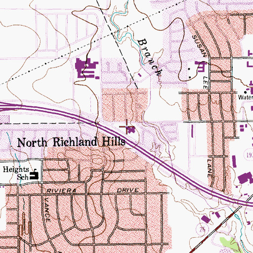 Topographic Map of North Richland Hills Police Department, TX