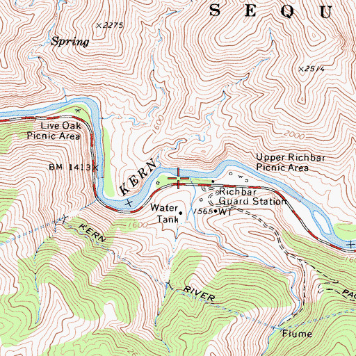 Topographic Map of Stark Creek, CA