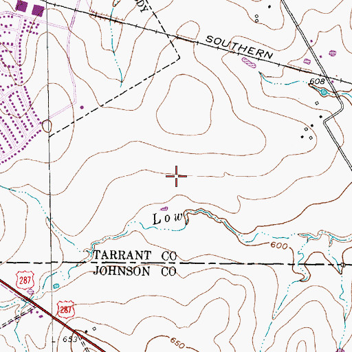 Topographic Map of Mansfield Law Enforcement Center, TX