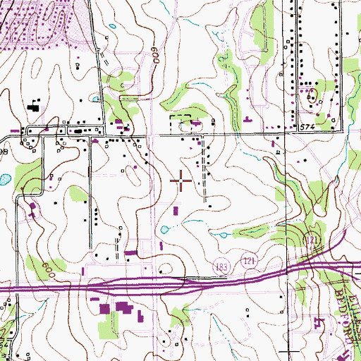 Topographic Map of Bedford Police Department, TX