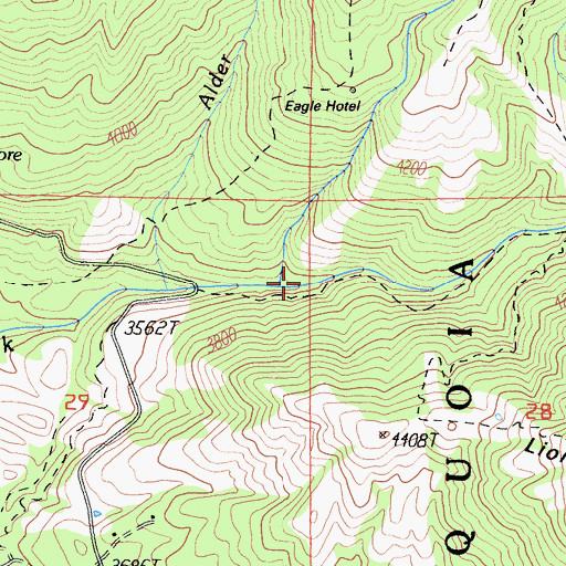 Topographic Map of Starvation Creek, CA