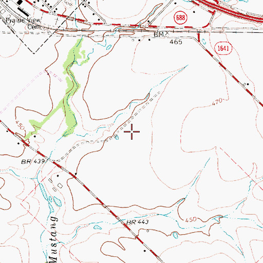Topographic Map of Forney Police Department, TX