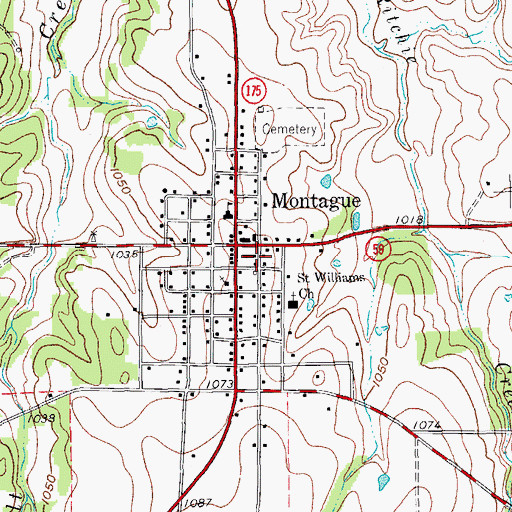 Topographic Map of Montague County Sheriff's Office, TX