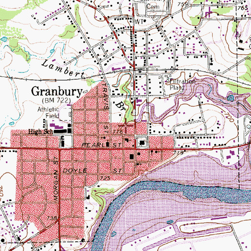 Topographic Map of Granbury Police Department, TX