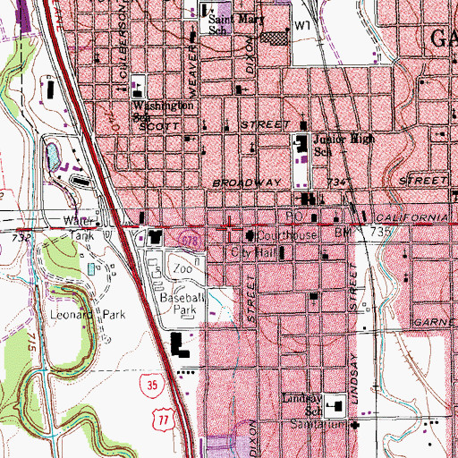 Topographic Map of Cooke County Highway Patrol, TX
