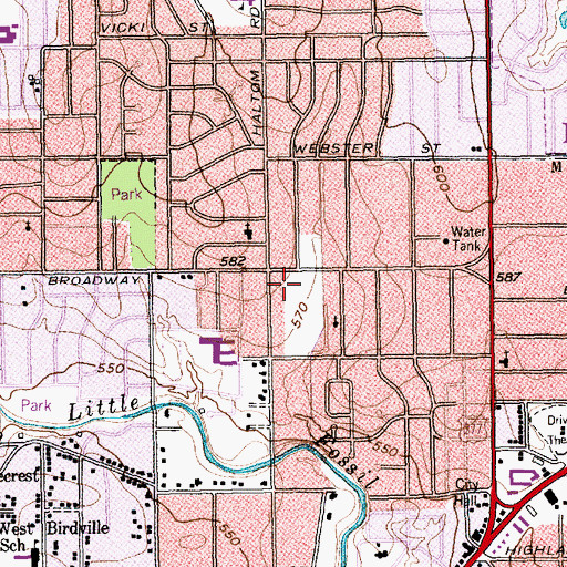 Topographic Map of Haltom City Police Department, TX