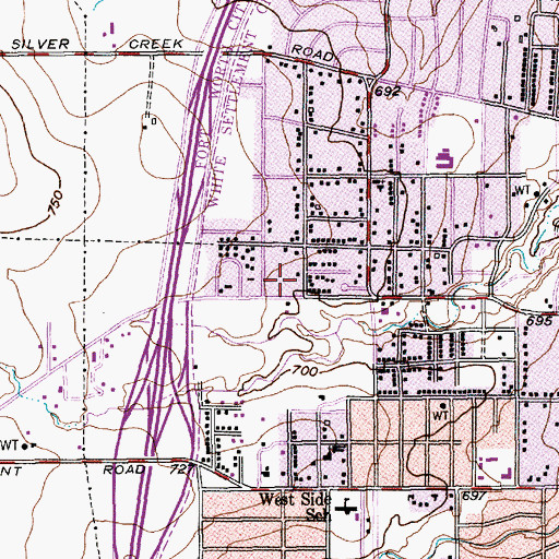 Topographic Map of White Settlement Police Department, TX