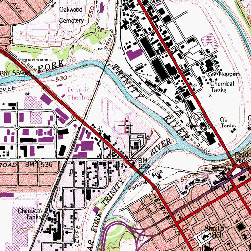 Topographic Map of Fort Worth Police Department Training Division, TX