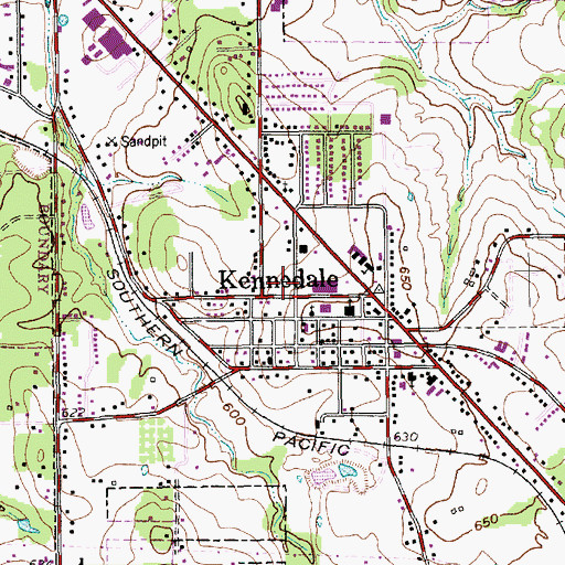 Topographic Map of Kennedale Police Department, TX