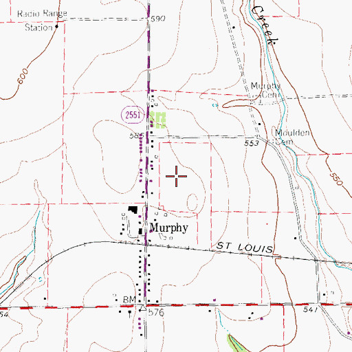 Topographic Map of Murphy Police Department, TX