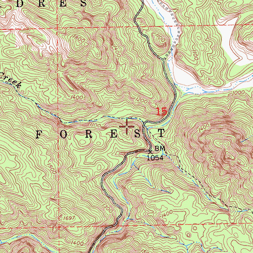 Topographic Map of Steve Creek, CA