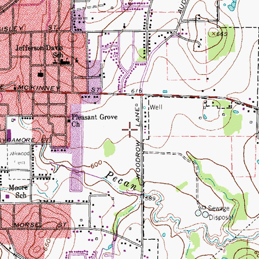 Topographic Map of Denton County Sheriff's Department, TX