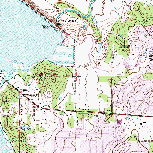 Topographic Map of Arlington Police Department - West Arlington Station, TX