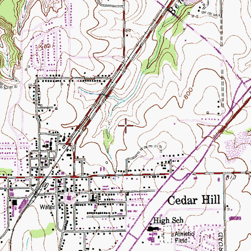 Topographic Map of Cedar Hill Police Department, TX