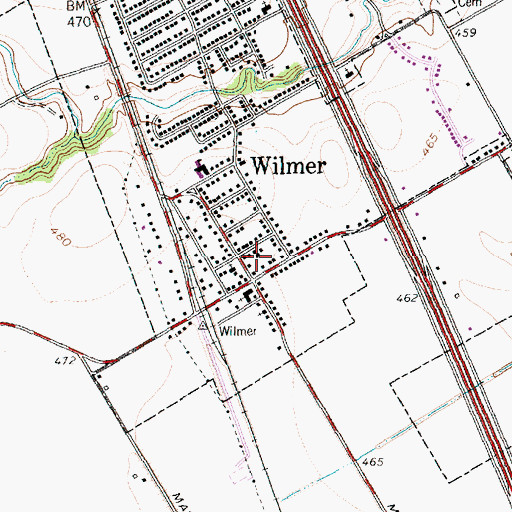 Topographic Map of Wilmer Police Department, TX