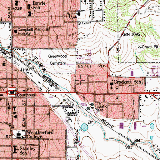 Topographic Map of Parker County Sheriff's Office, TX