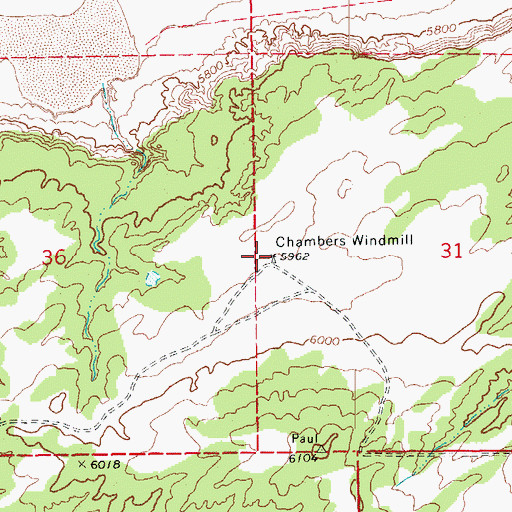 Topographic Map of Chambers Windmill, AZ