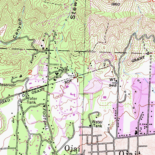 Topographic Map of Stewart Canyon, CA