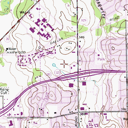 Topographic Map of Hurst Police Department, TX