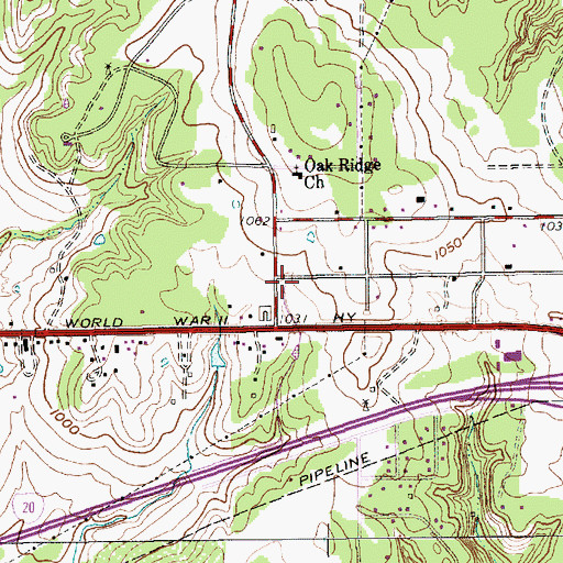 Topographic Map of Hudson Oaks Police Department, TX