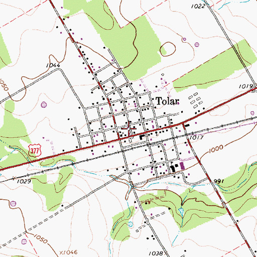 Topographic Map of Tolar Police Department, TX