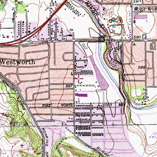 Topographic Map of Westworth Village Police Department, TX