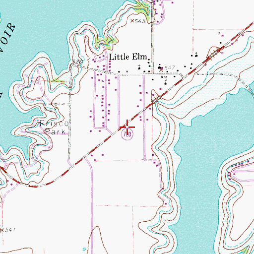 Topographic Map of Little Elm Police Department, TX