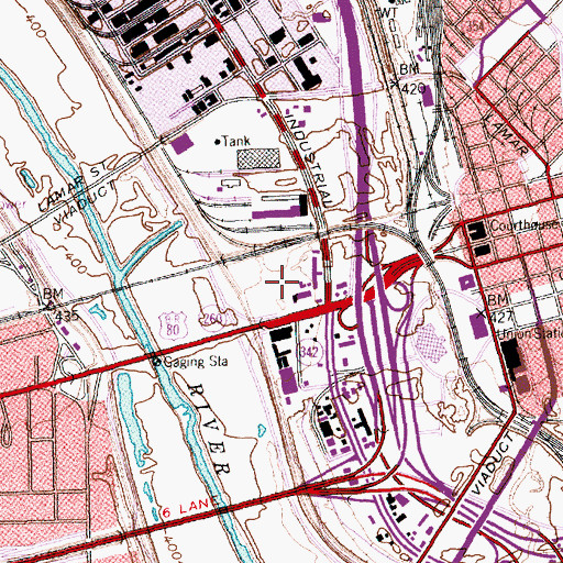 Topographic Map of Dallas County Sheriff's Department, TX