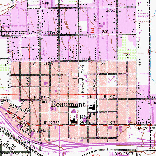 Topographic Map of Stewart Park, CA
