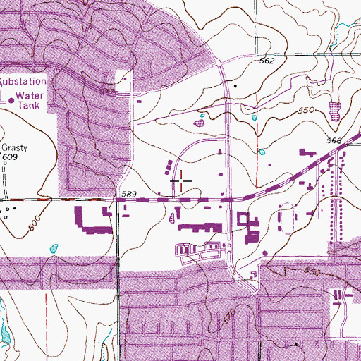 Topographic Map of Lewisville Police Department, TX