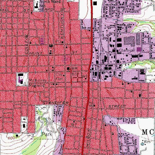 Topographic Map of McKinney City Marshal's Office, TX