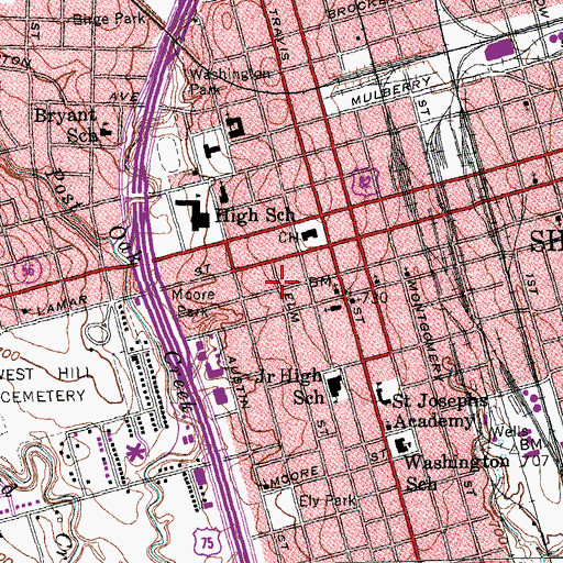 Topographic Map of Grayson County Sheriff's Office, TX