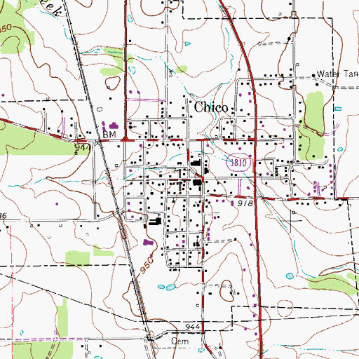 Topographic Map of Chico Police Department, TX