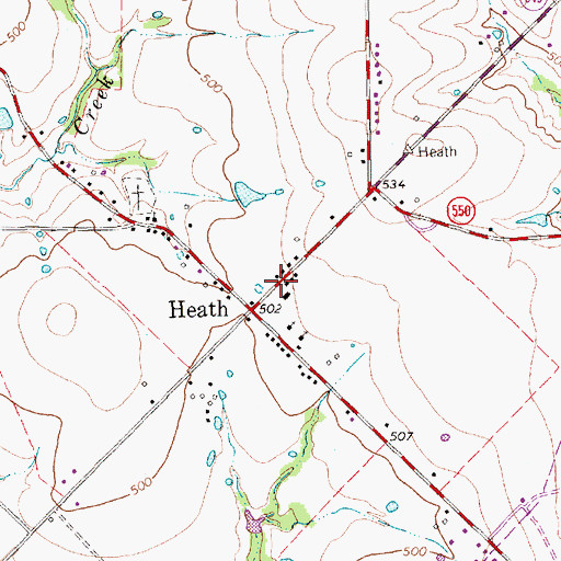 Topographic Map of Heath Police Department, TX