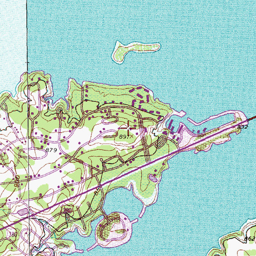 Topographic Map of Runaway Bay Police Department, TX