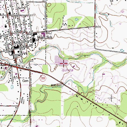 Topographic Map of Springtown Police Department, TX