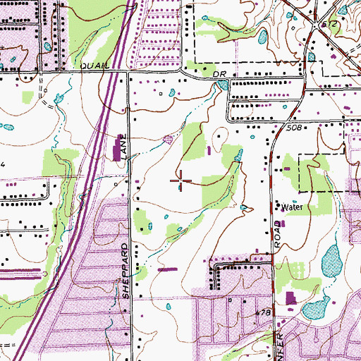 Topographic Map of Balch Springs Police Department, TX