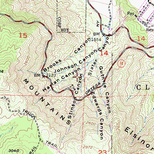 Topographic Map of Stinson Canyon, CA